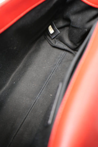 Pre-Owned Chanel 2017–2018 Red Caviar City Rock Flap Bag