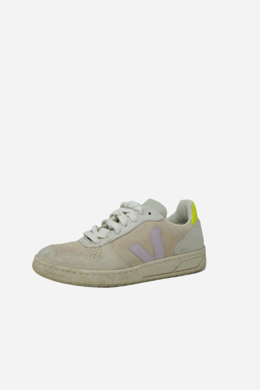 Veja White Suede Leather Sneakers