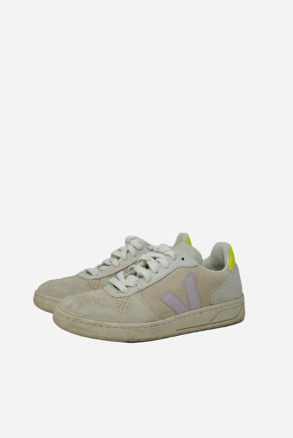 Veja White Suede Leather Sneakers