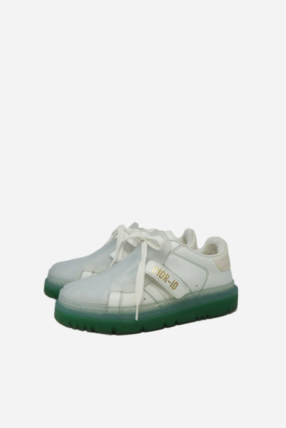 Dior Sneaker White Calf Cypress Green Transparent