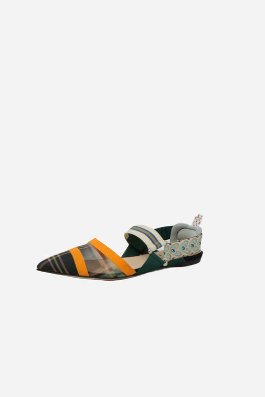 Fendi FF Multicolor Ballet Flats Slingback