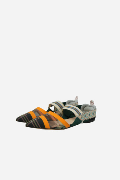 Fendi FF Multicolor Ballet Flats Slingback