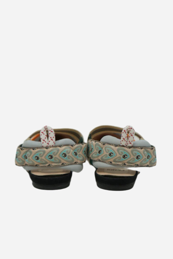 Fendi FF Multicolor Ballet Flats Slingback Size 35.5