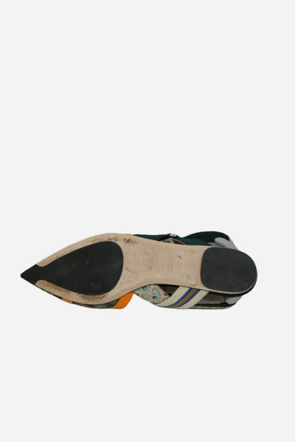 Fendi FF Multicolor Ballet Flats Slingback