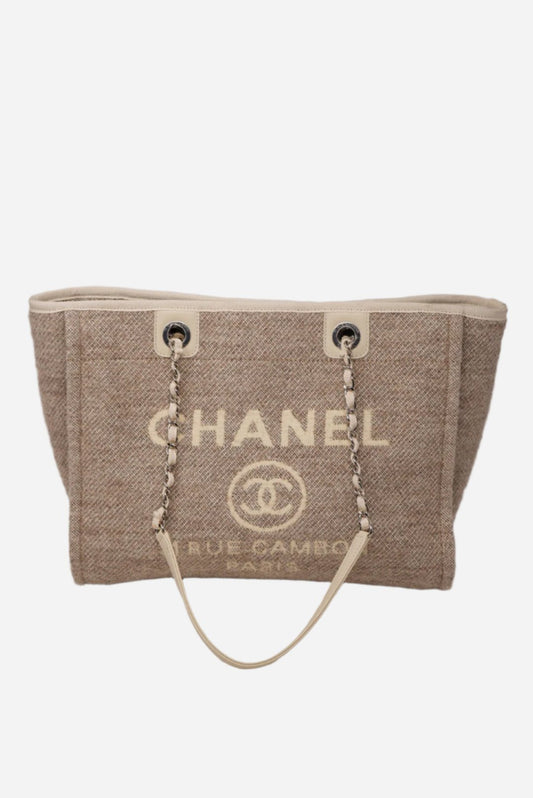 Pre-Owned Chanel Deauville Tote Bag Canvas 2023