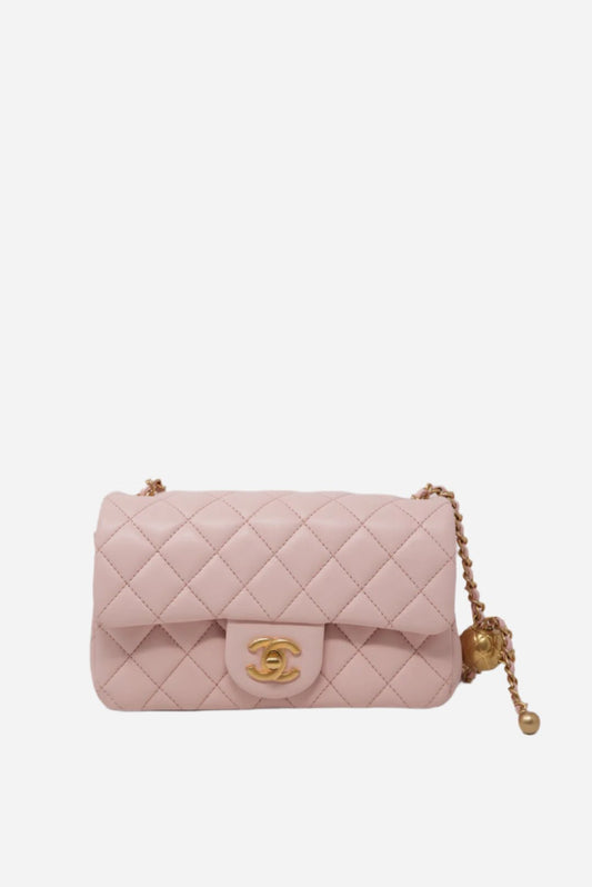 Pre-Owned Chanel Mini Flap Bag Pearl Crush 2023