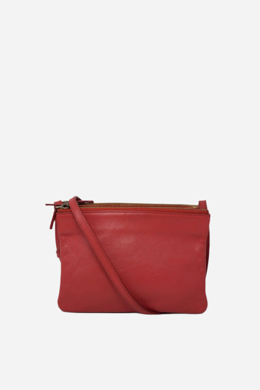 Celine Red Trio Leather Crossbody Color Refurnished