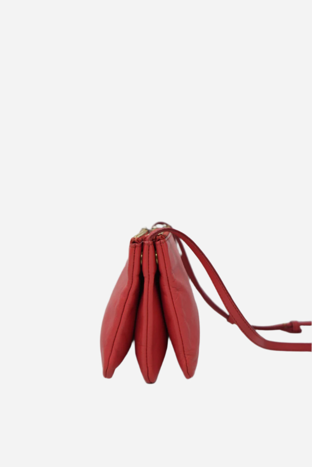Celine Red Trio Leather Crossbody Color Refurnished