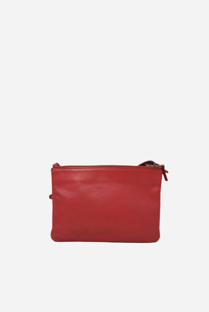 Celine Red Trio Leather Crossbody Color Refurnished