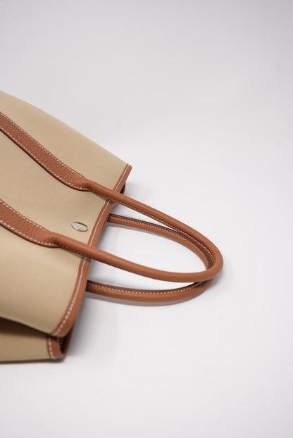 Hermes Garden Party 30 Canvas Trench/Gold