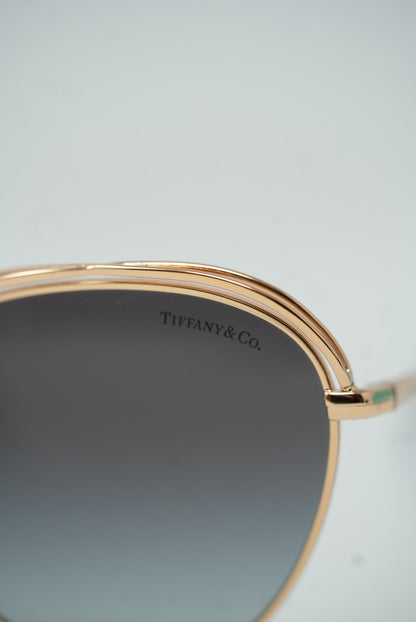 Tiffany & Co Metal Frame Sunglasses Gold Full Set NWT