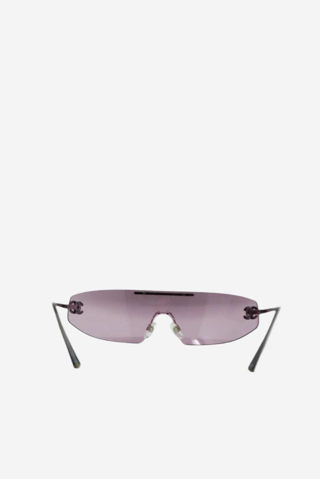 Pre-Owned Chanel CC Logo Shield Sunglasses Purple