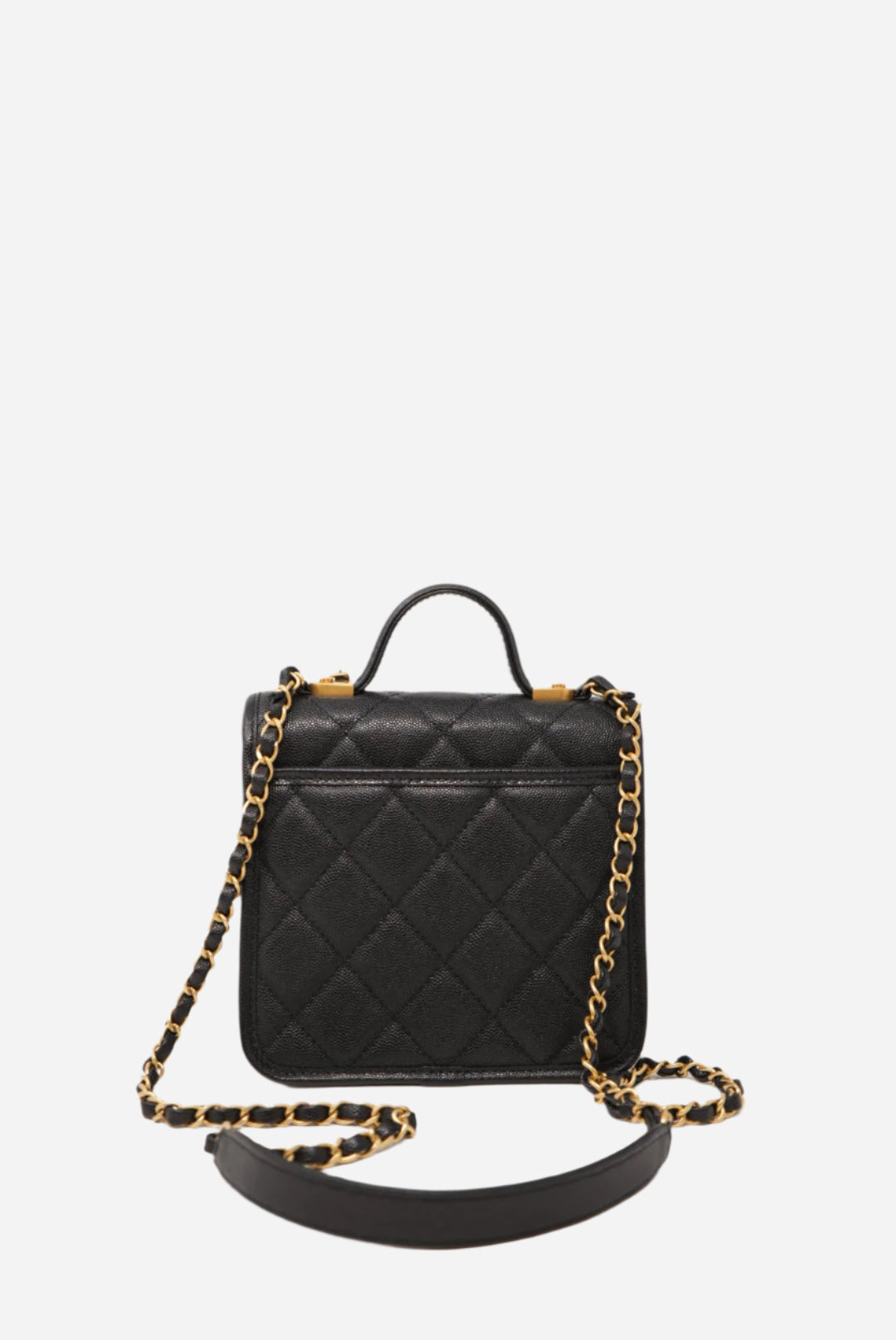 Pre-Owned Chanel 22K Flap with Top Handle Caviar