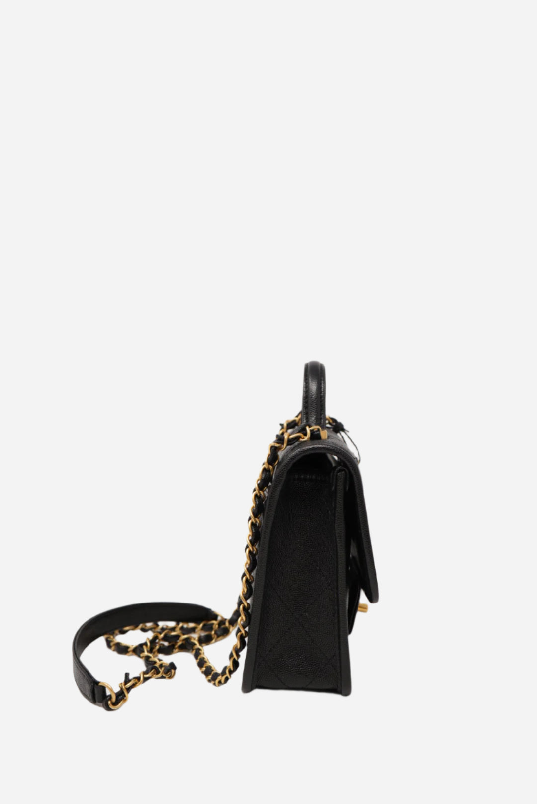Pre-Owned Chanel 22K Flap with Top Handle Caviar