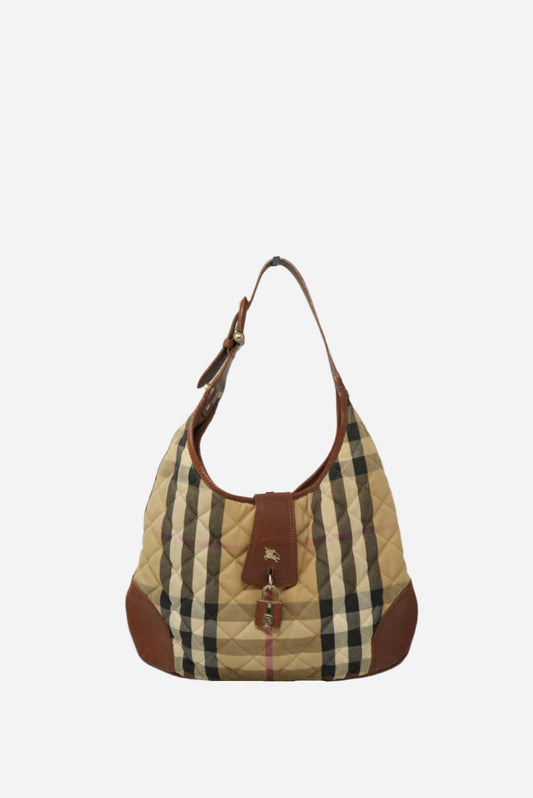Burberry Brown Nova Check Hobo Bag
