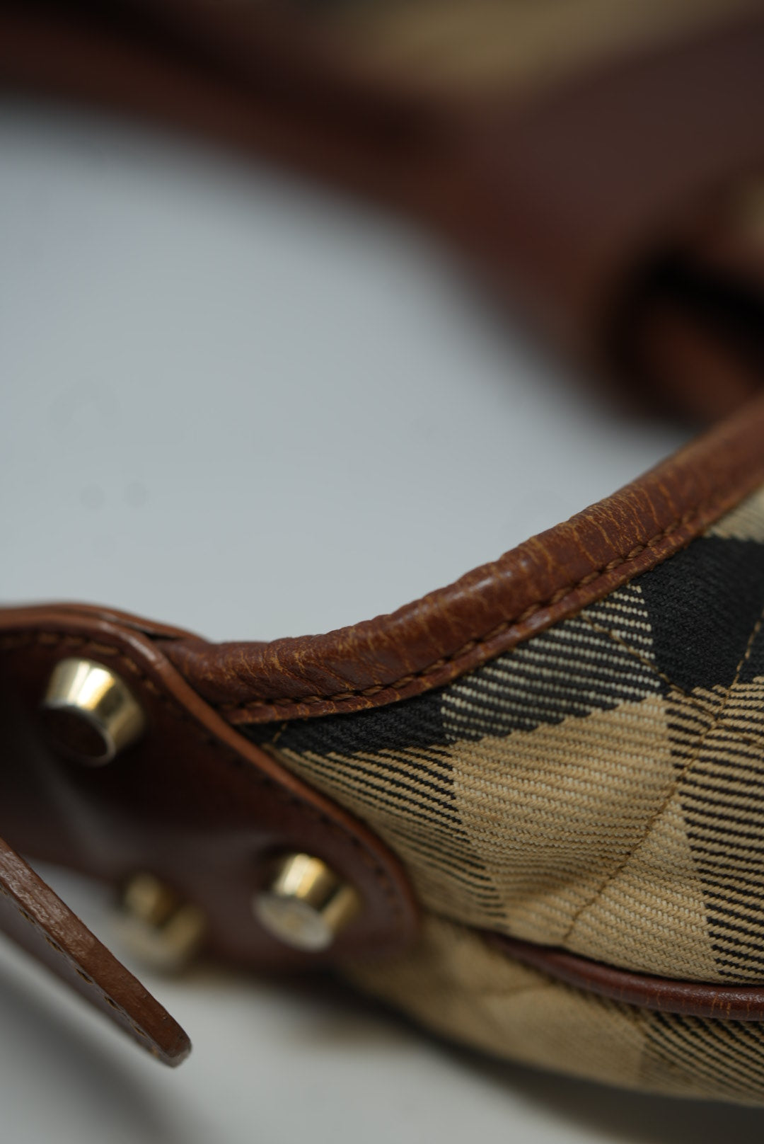 Burberry Brown Nova Check Hobo Bag