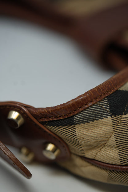 Burberry Brown Nova Check Hobo Bag