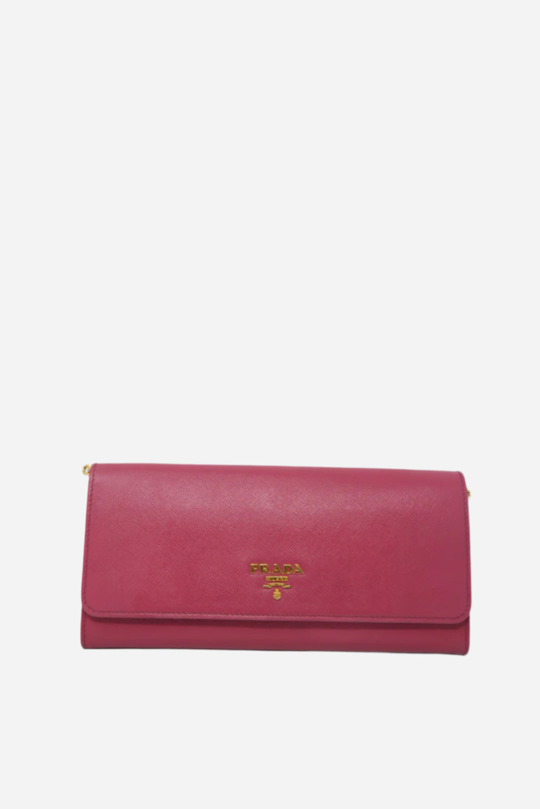 Prada Pink Calfskin Wallet On Chain
