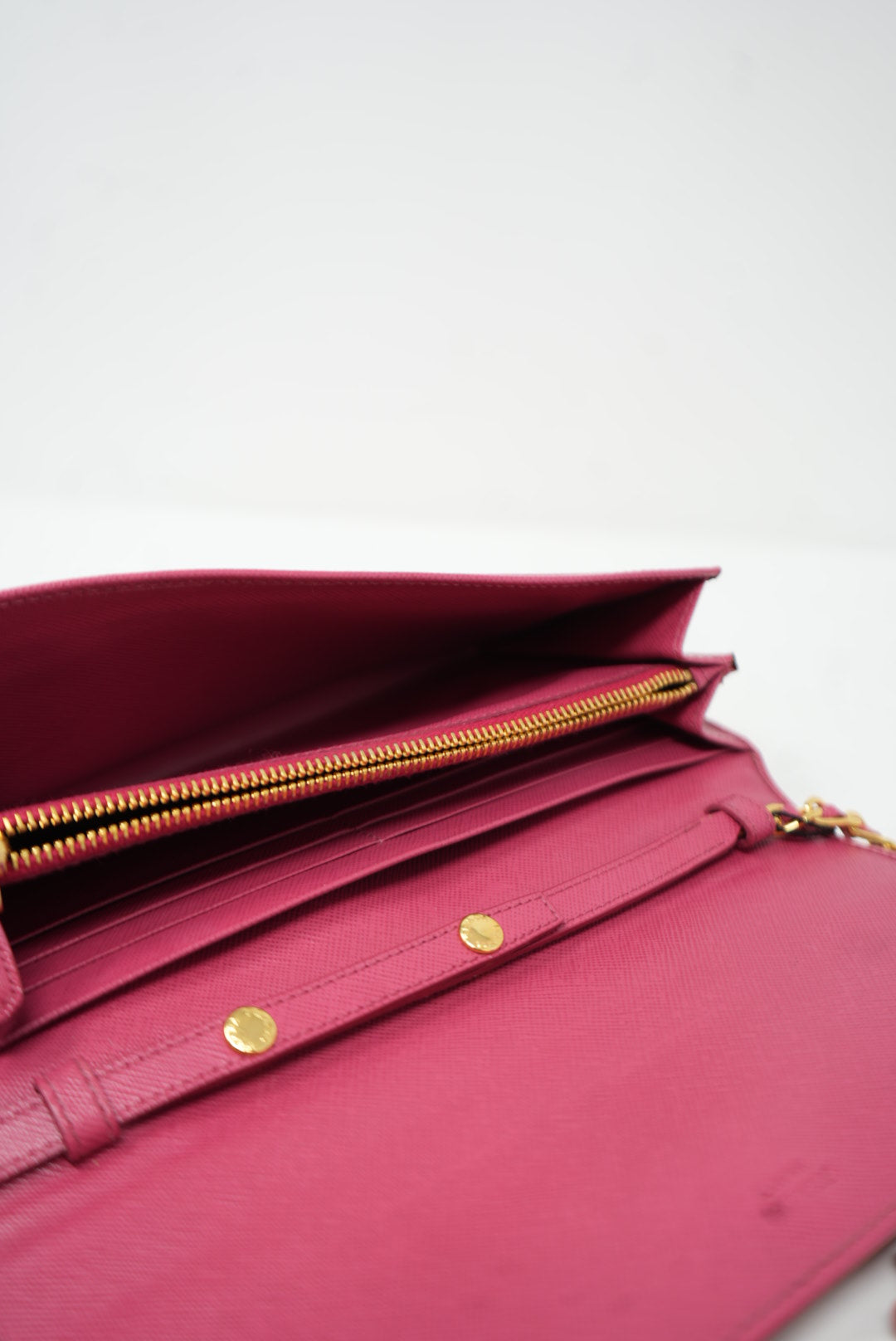 Prada Pink Calfskin Wallet On Chain