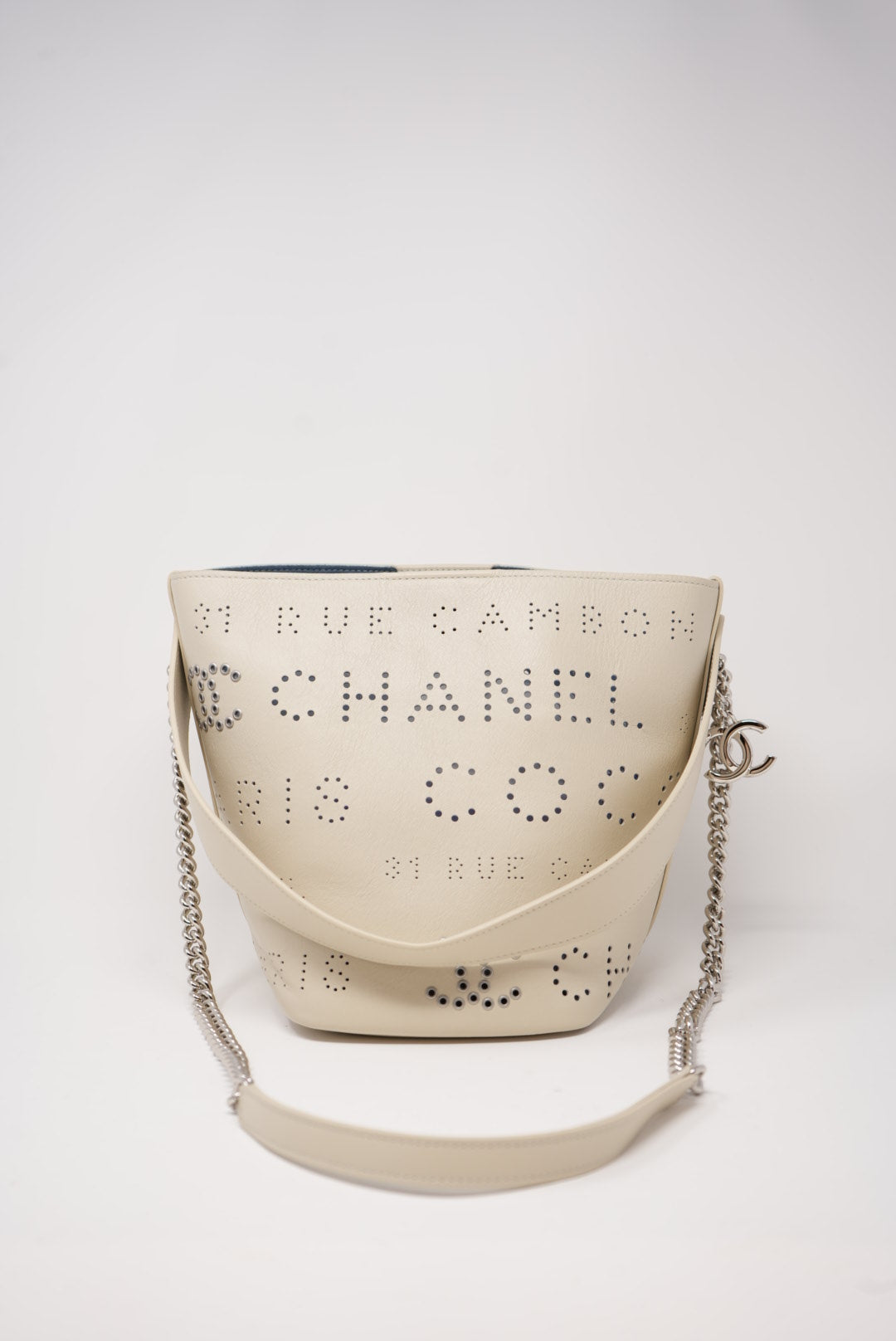 Pre-Owned Chanel Bucket Bag Perforated Calfskin 2019