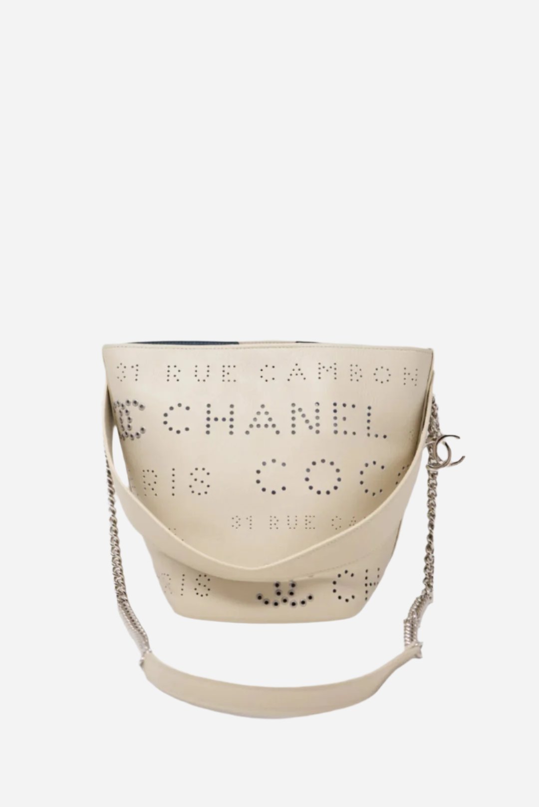 Pre-Owned Chanel Bucket Bag Perforated Calfskin 2019