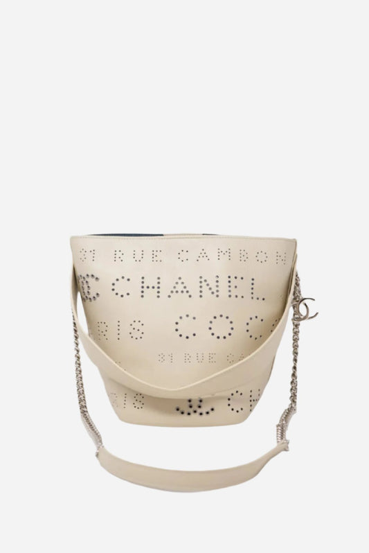 Pre-Owned Chanel Bucket Bag Perforated Calfskin 2019