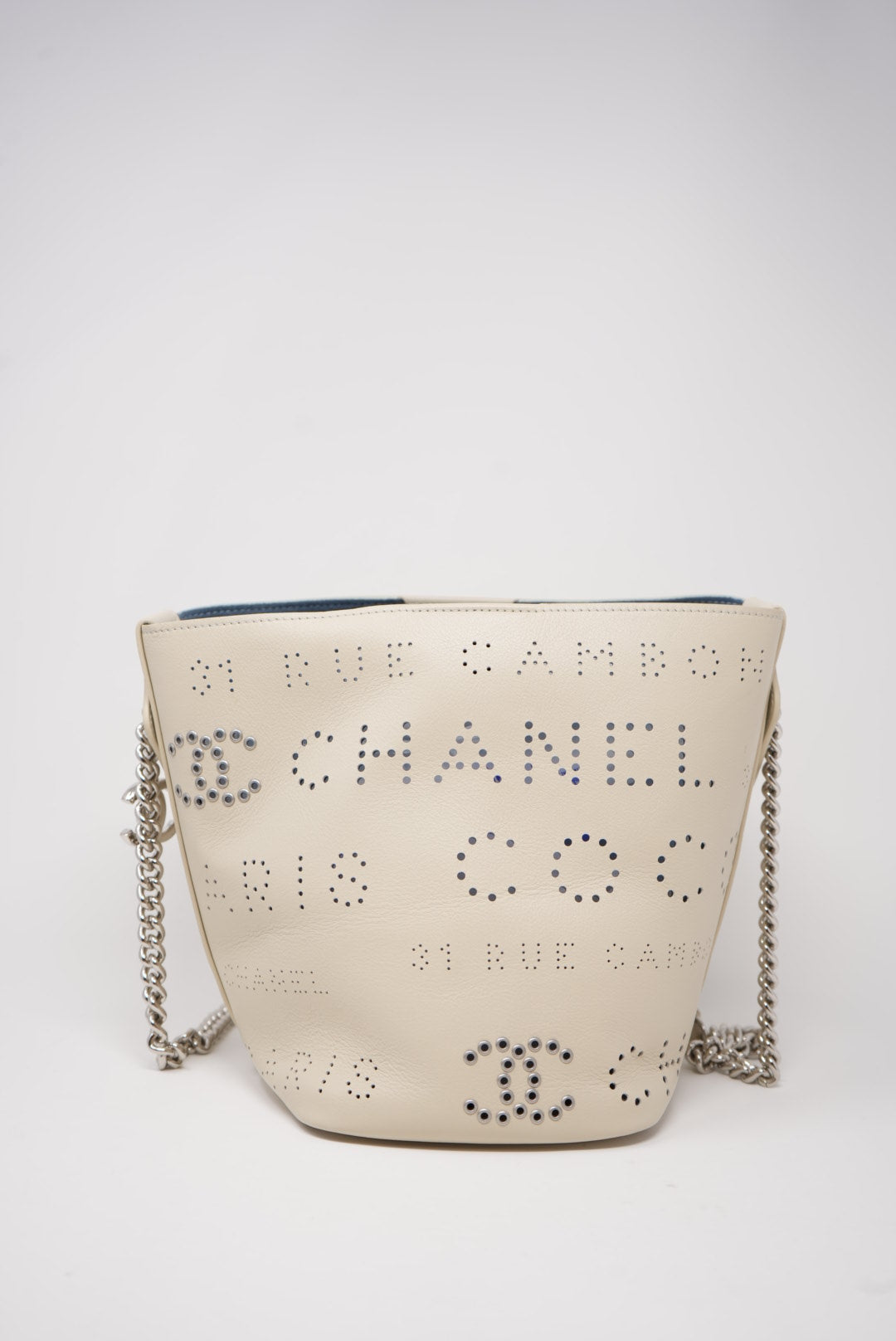 Pre-Owned Chanel Bucket Bag Perforated Calfskin 2019