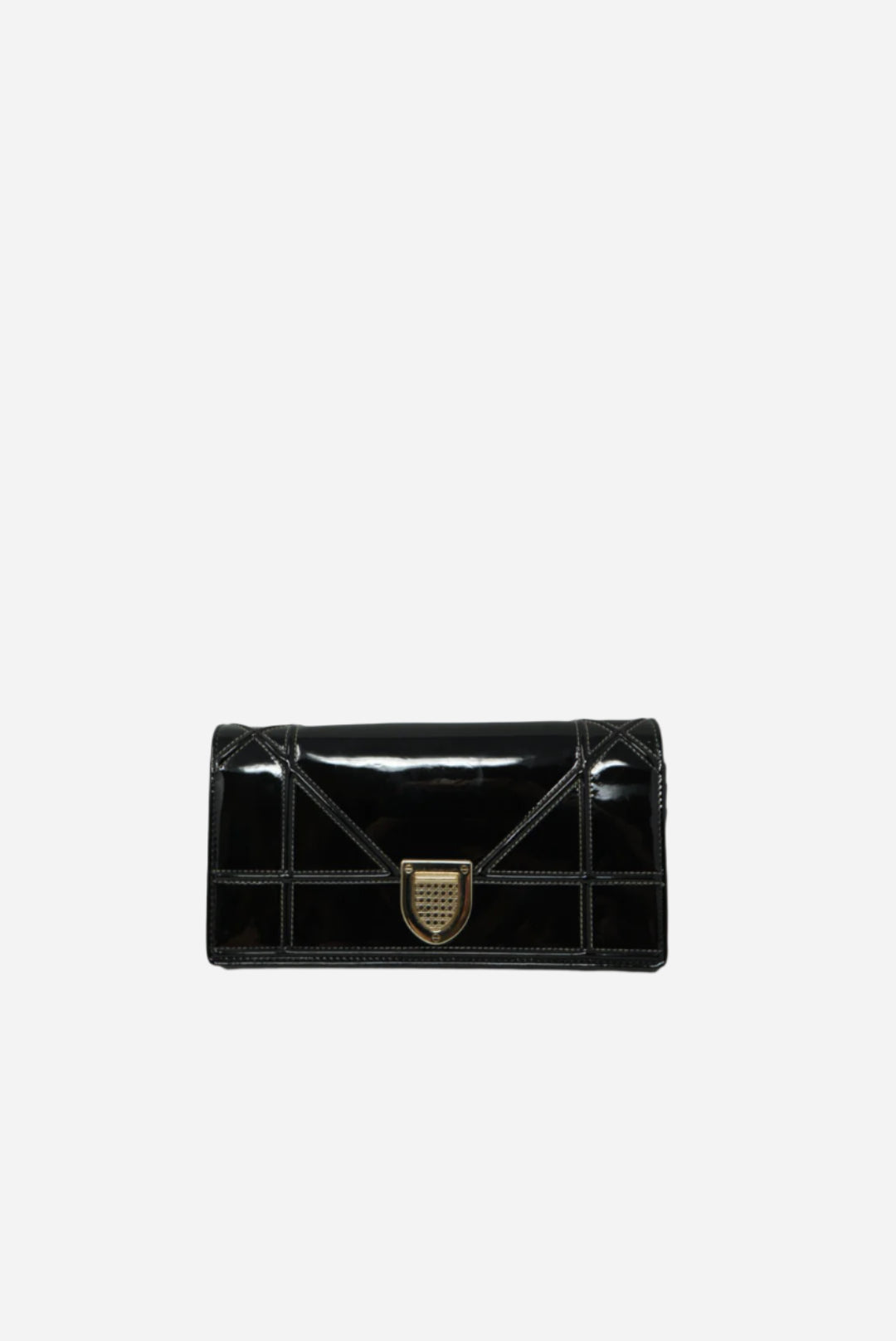 Dior Black Patent Diorama Chain Pouch 2015