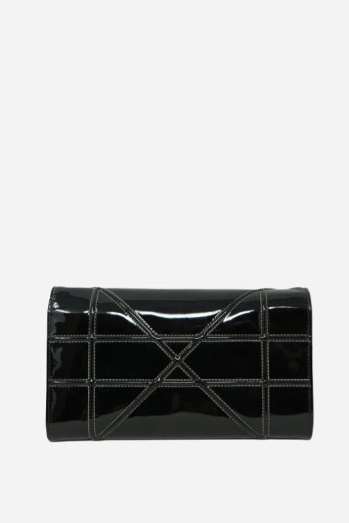 Dior 2015 Black Patent Diorama Chain Pouch