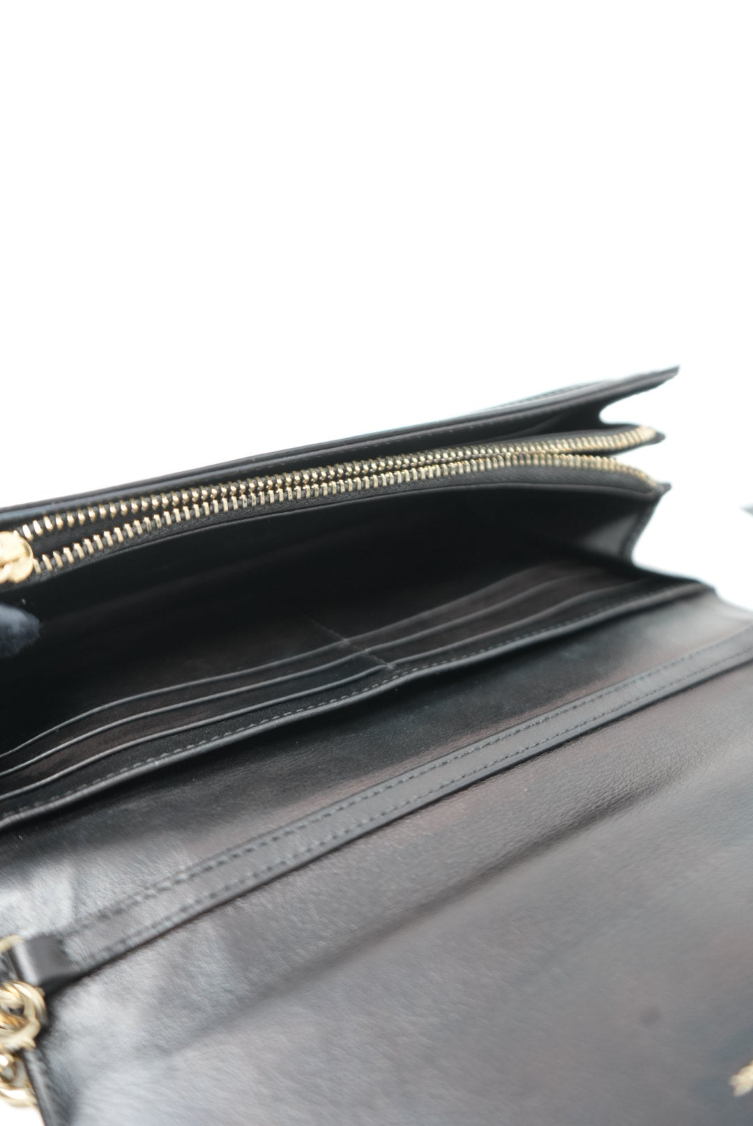 Dior 2015 Black Patent Diorama Chain Pouch