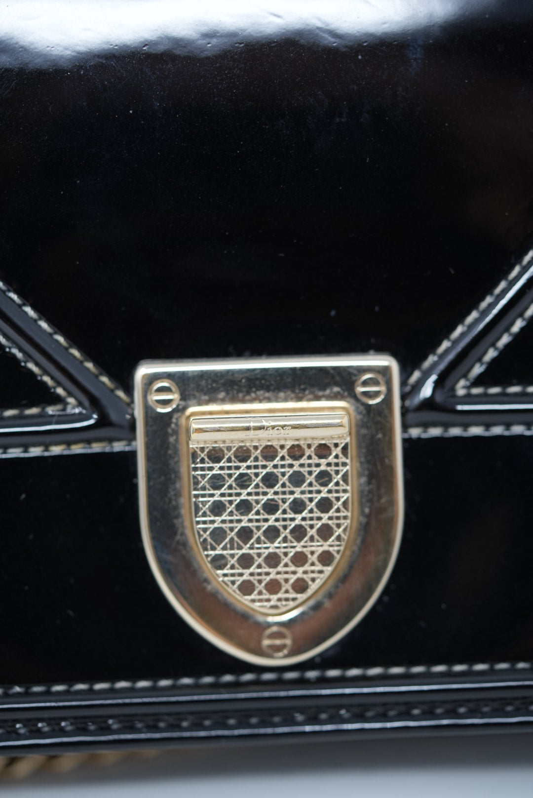 Dior Black Patent Diorama Chain Pouch 2015