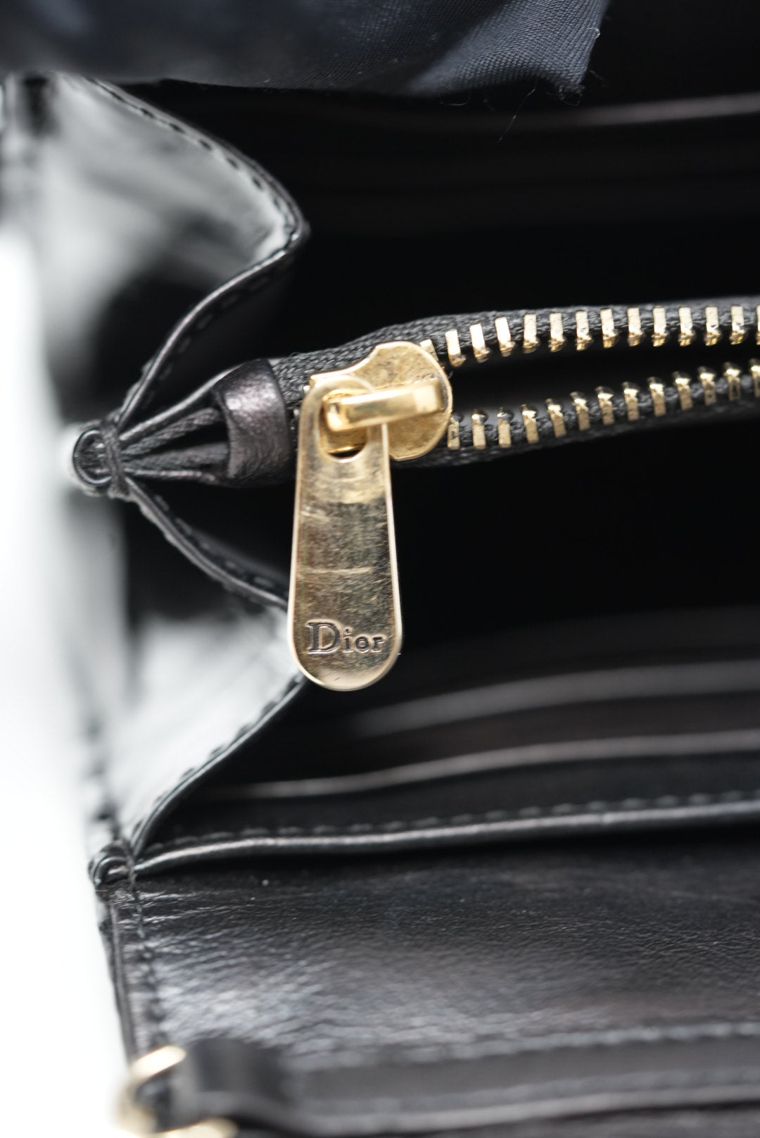 Dior Black Patent Diorama Chain Pouch 2015