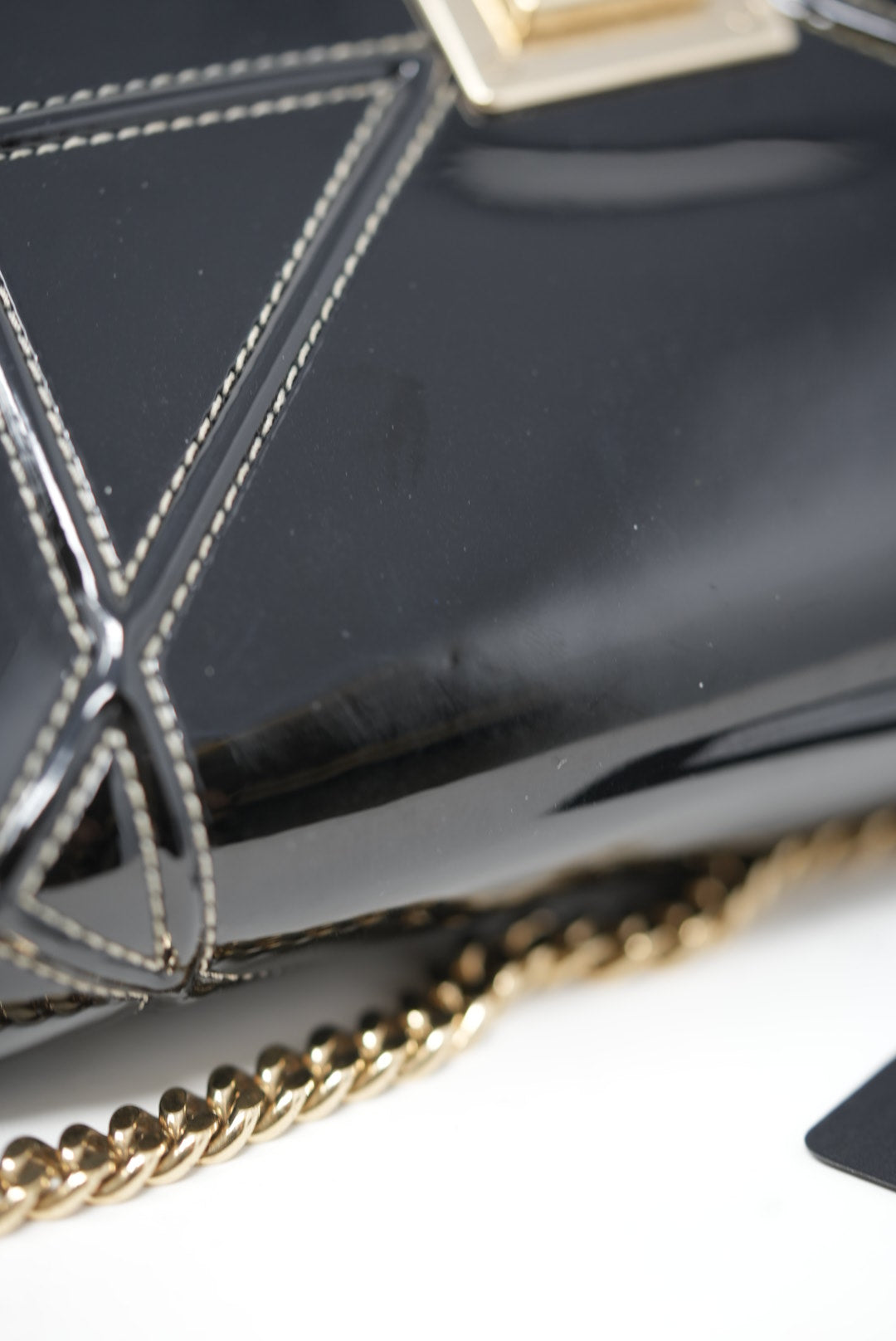 Dior Black Patent Diorama Chain Pouch 2015