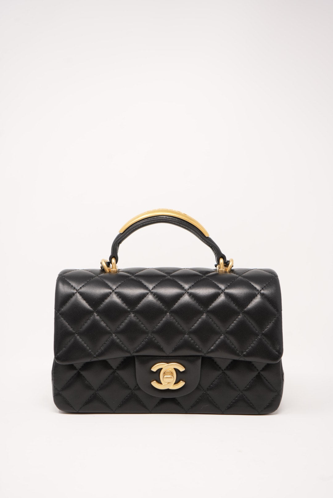 Pre-Owned CHANEL Mini Top Handle Flap Bag