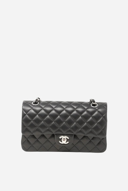Pre-Owned Chanel Medium Classic Double Flap Black Lambskin（retail $13,975.00)