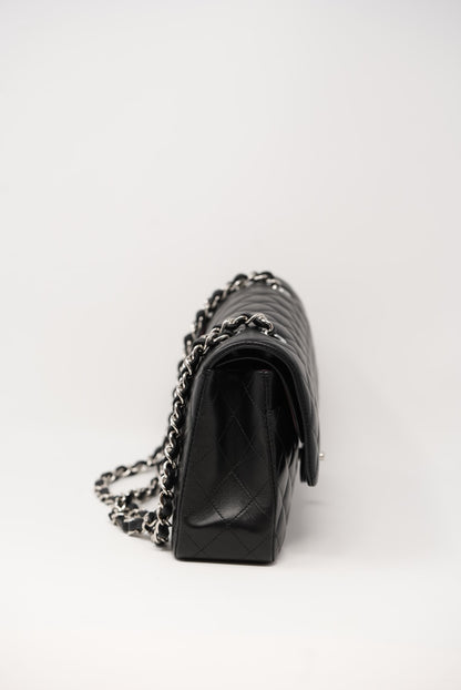 Pre-Owned Chanel Medium Classic Double Flap Black Lambskin（retail $13,975.00)
