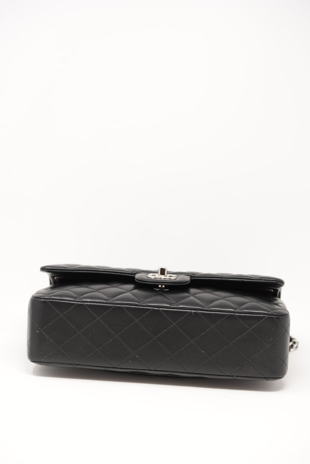 Pre-Owned Chanel Medium Classic Double Flap Black Lambskin（retail $13,975.00)