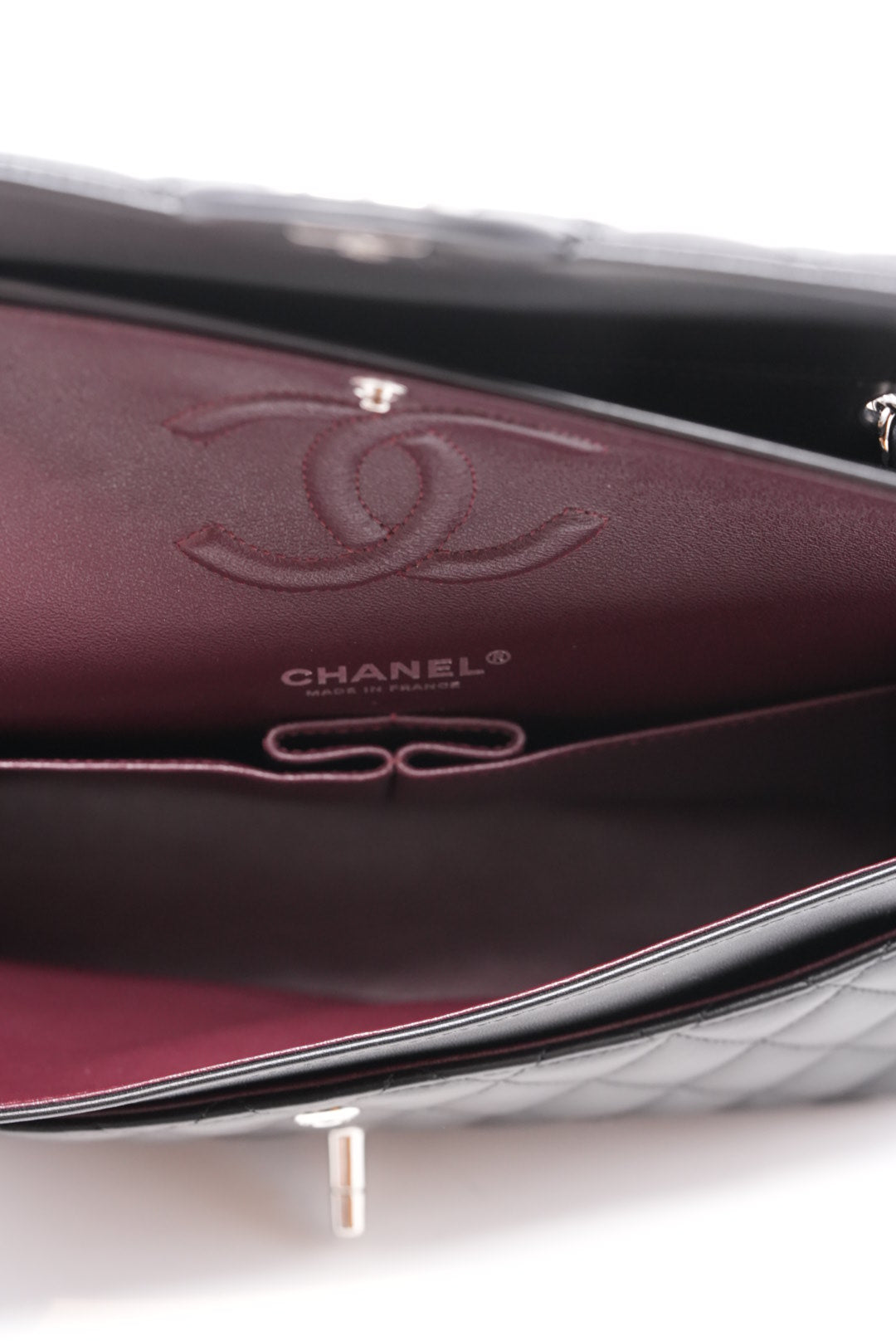 Pre-Owned Chanel Medium Classic Double Flap Black Lambskin（retail $13,975.00)