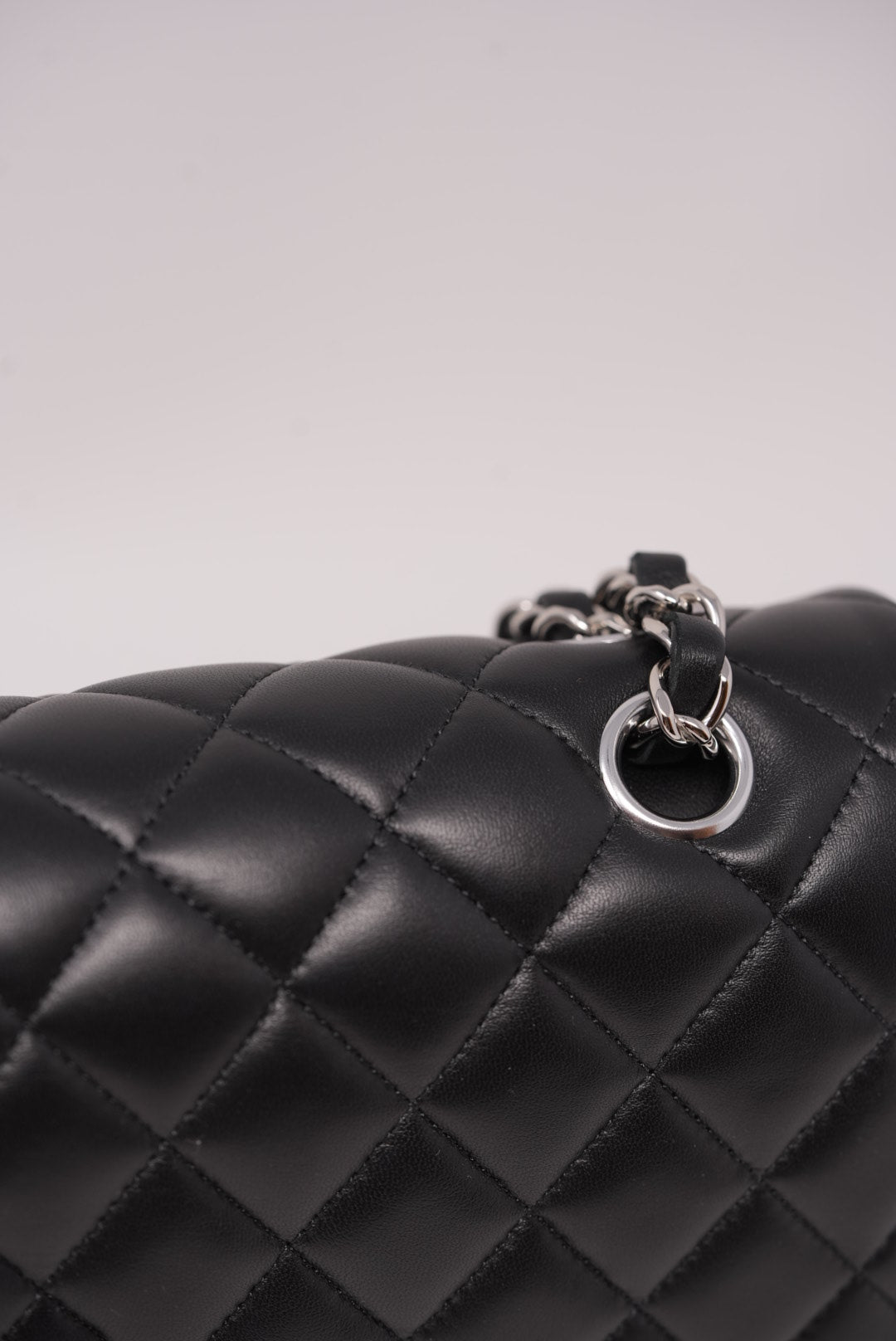 Pre-Owned Chanel Medium Classic Double Flap Black Lambskin（retail $13,975.00)