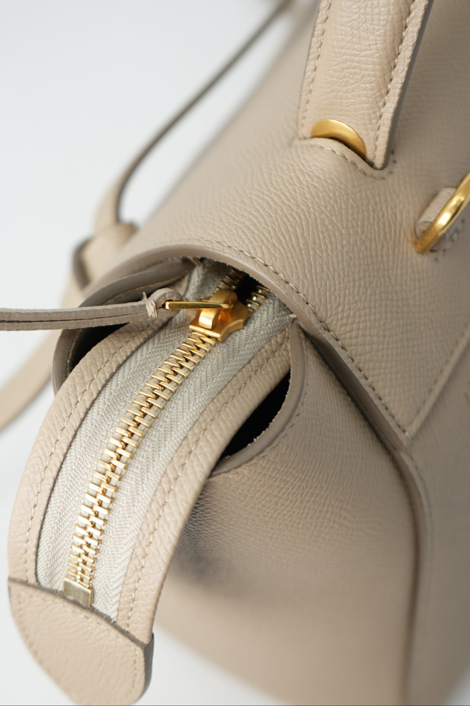 Celine 2019 Light Taupe Grained Calfskin Micro Belt Bag