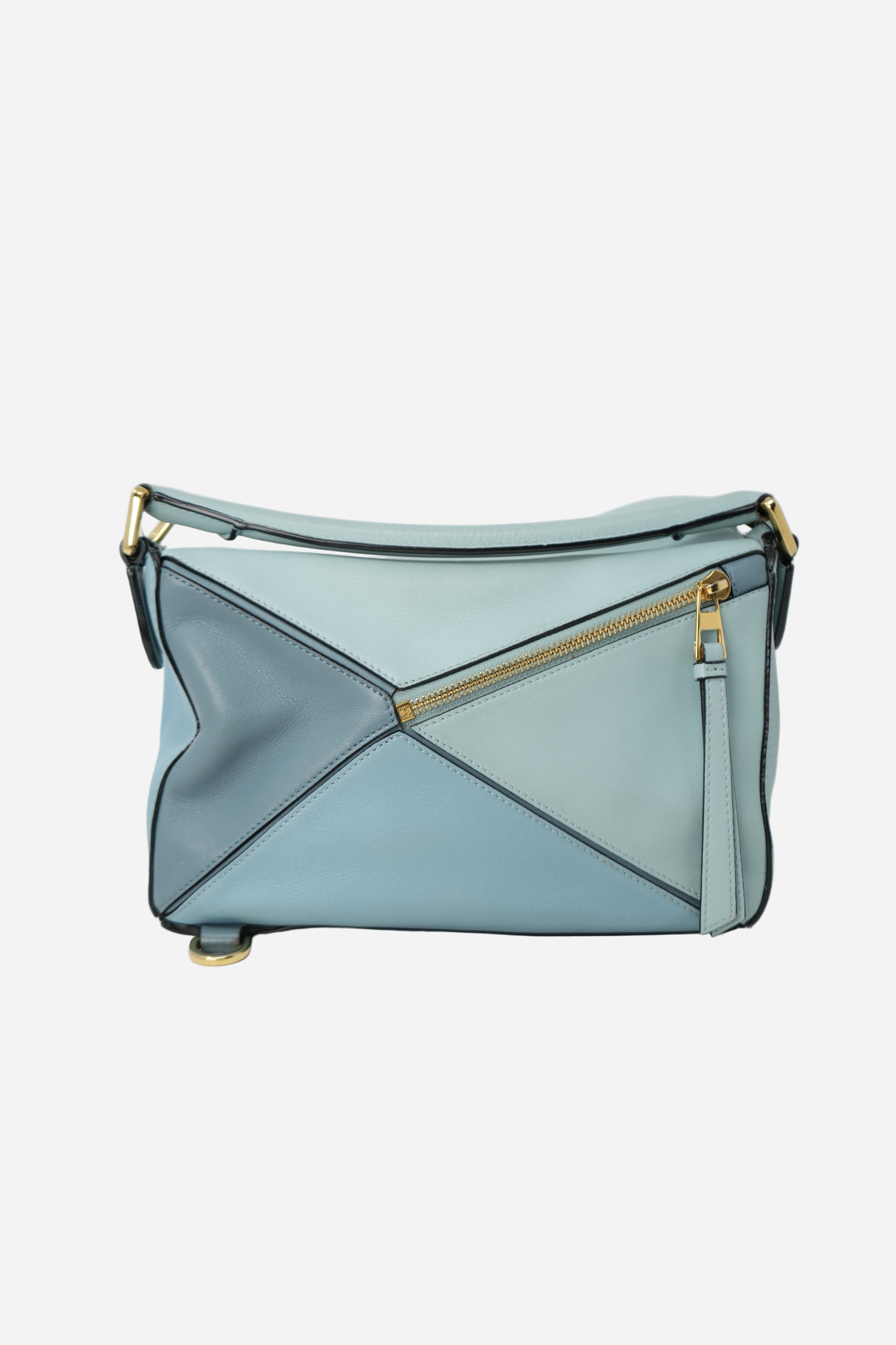 Loewe 2016 Blue Calfskin Leather Small Puzzle Bag