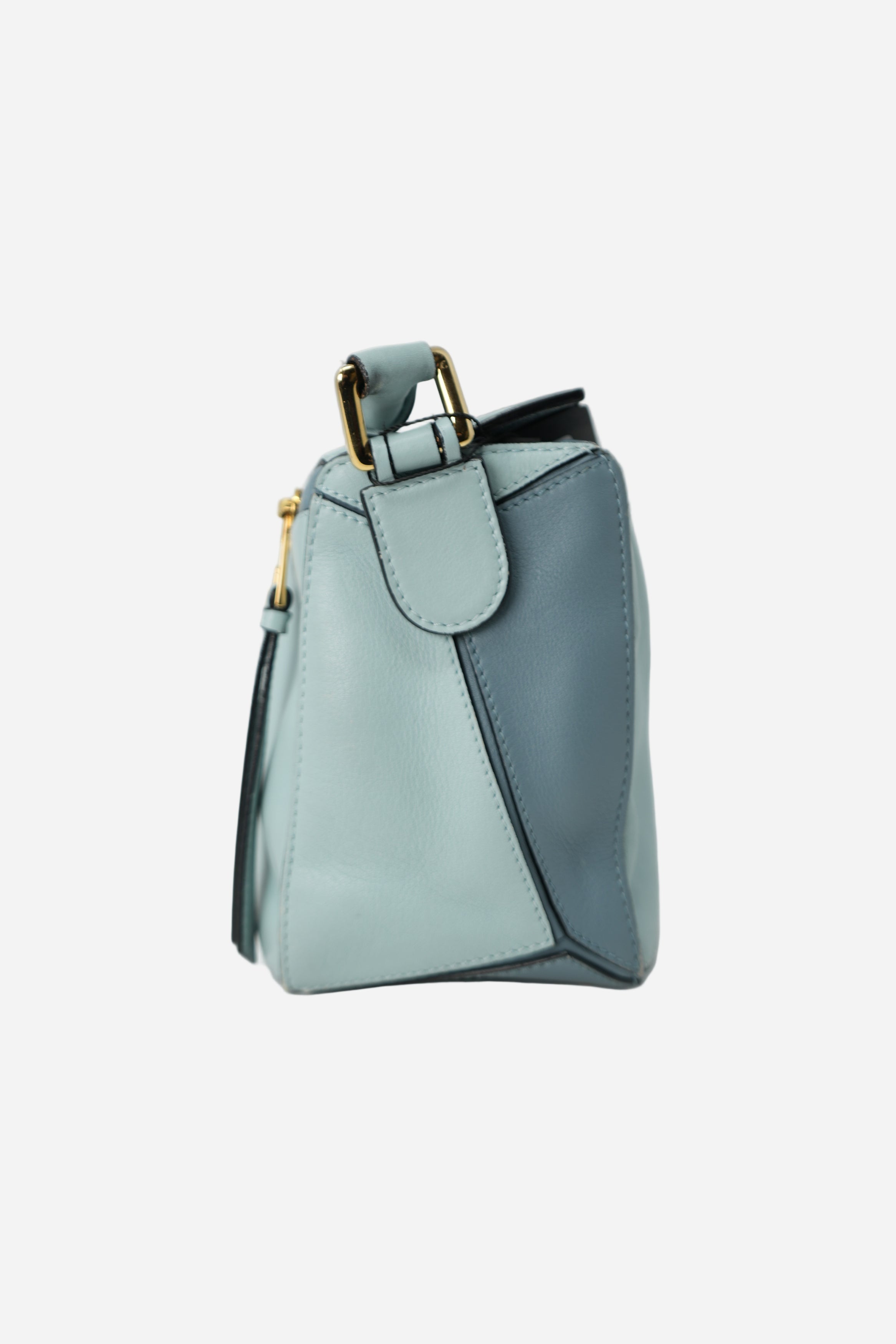 Loewe 2016 Blue Calfskin Leather Small Puzzle Bag