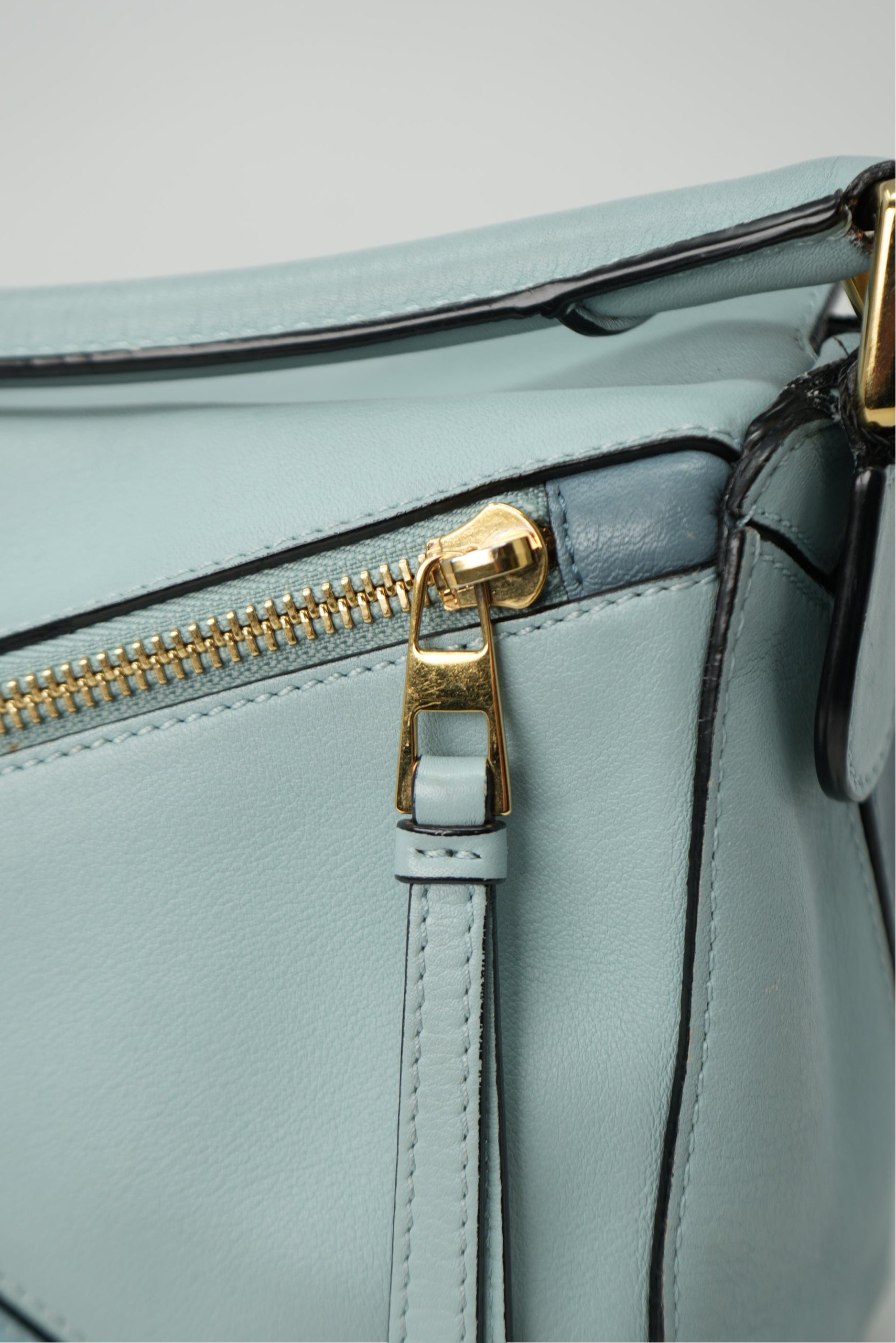 Loewe 2016 Blue Calfskin Leather Small Puzzle Bag