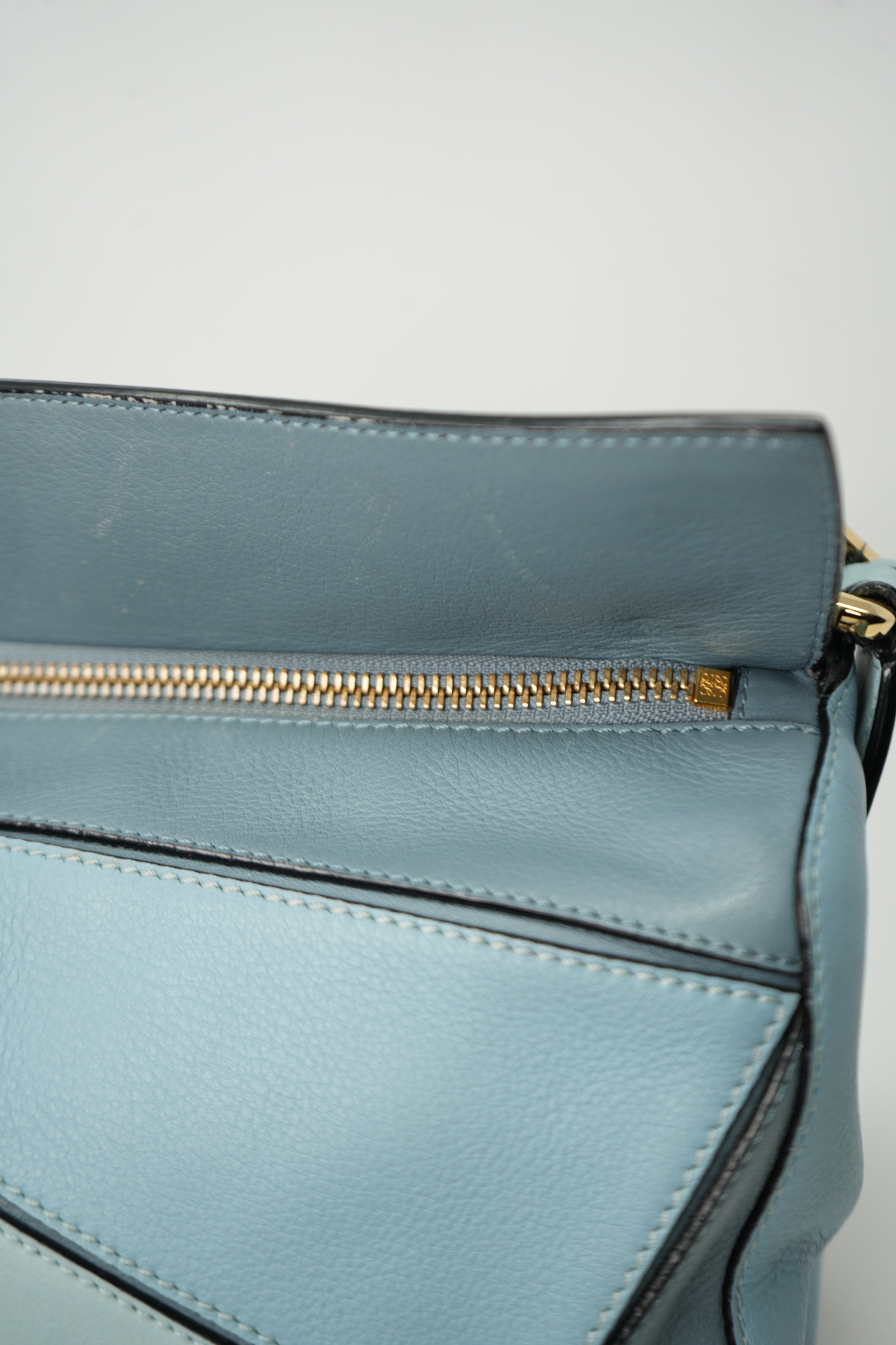 Loewe 2016 Blue Calfskin Leather Small Puzzle Bag