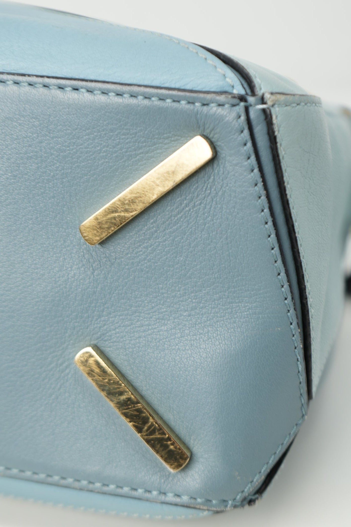 Loewe 2016 Blue Calfskin Leather Small Puzzle Bag
