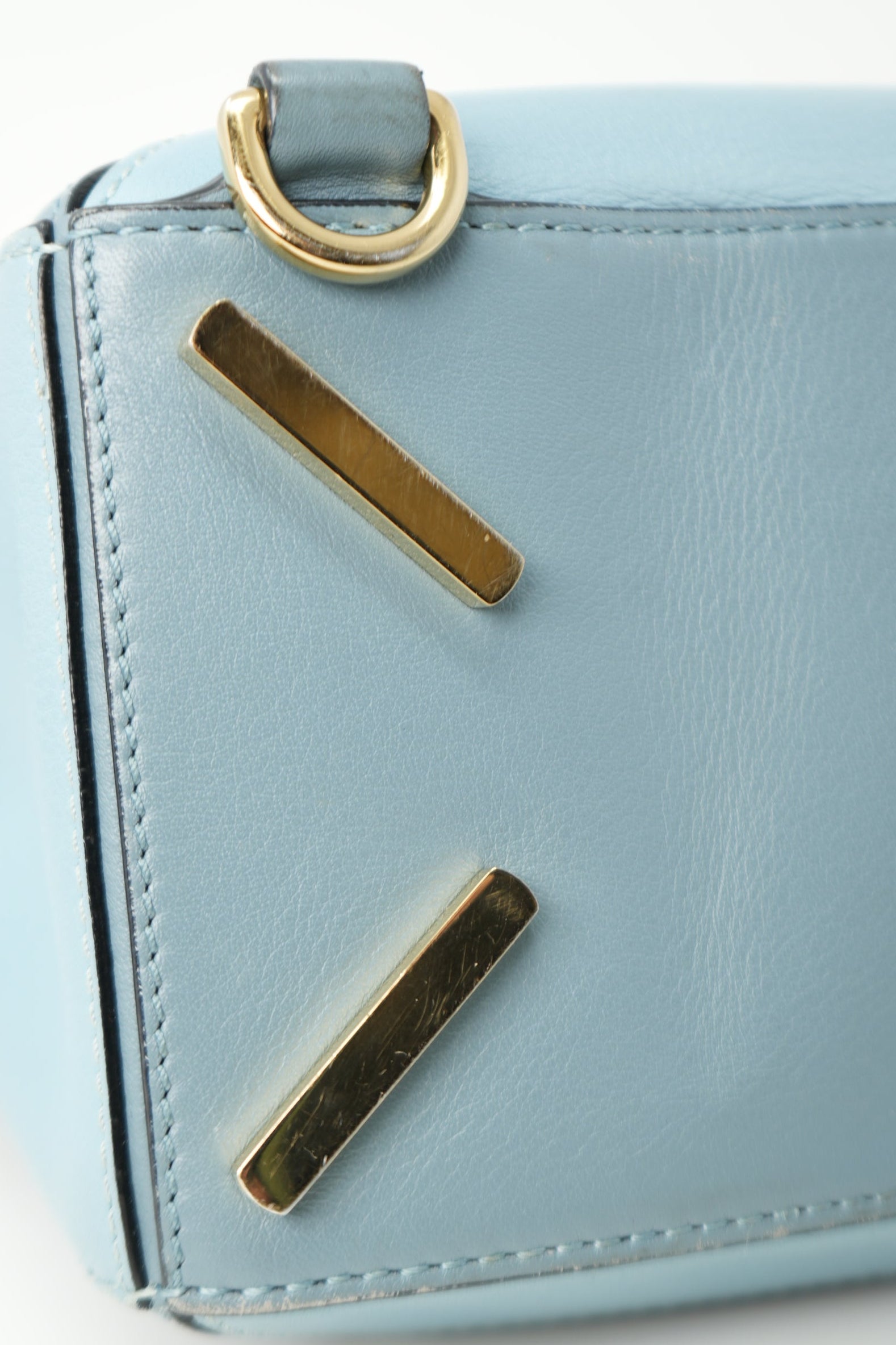 Loewe 2016 Blue Calfskin Leather Small Puzzle Bag