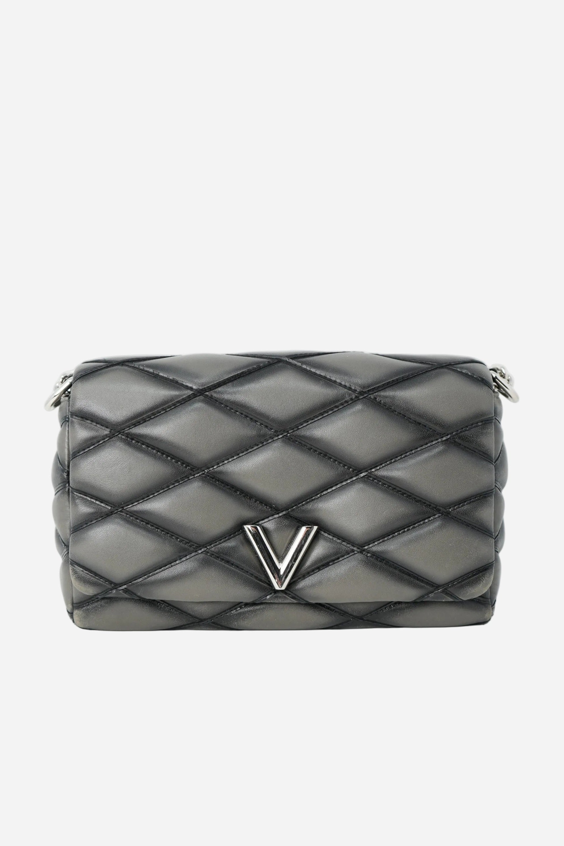 Louis Vuitton 2015 Grey Lambskin Malletage Shoulder Bag