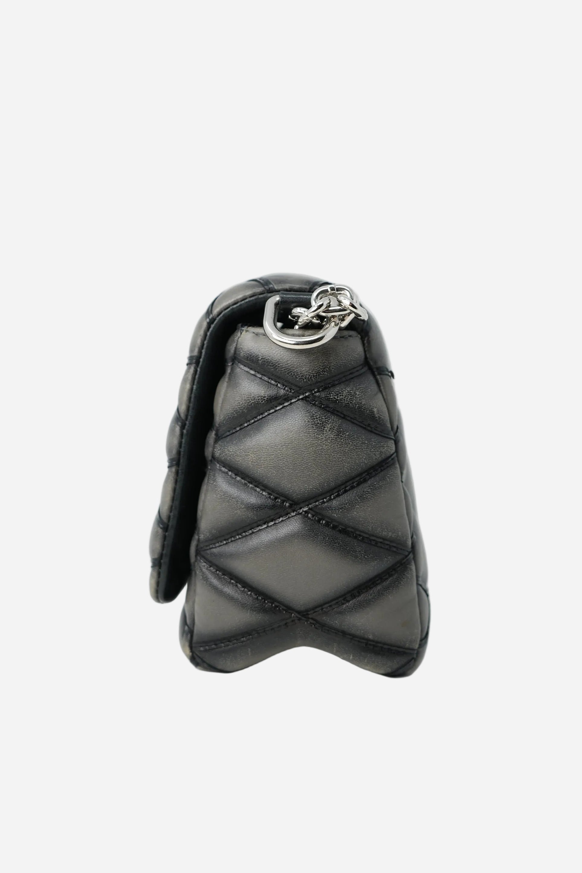 Louis Vuitton 2015 Grey Lambskin Malletage Shoulder Bag