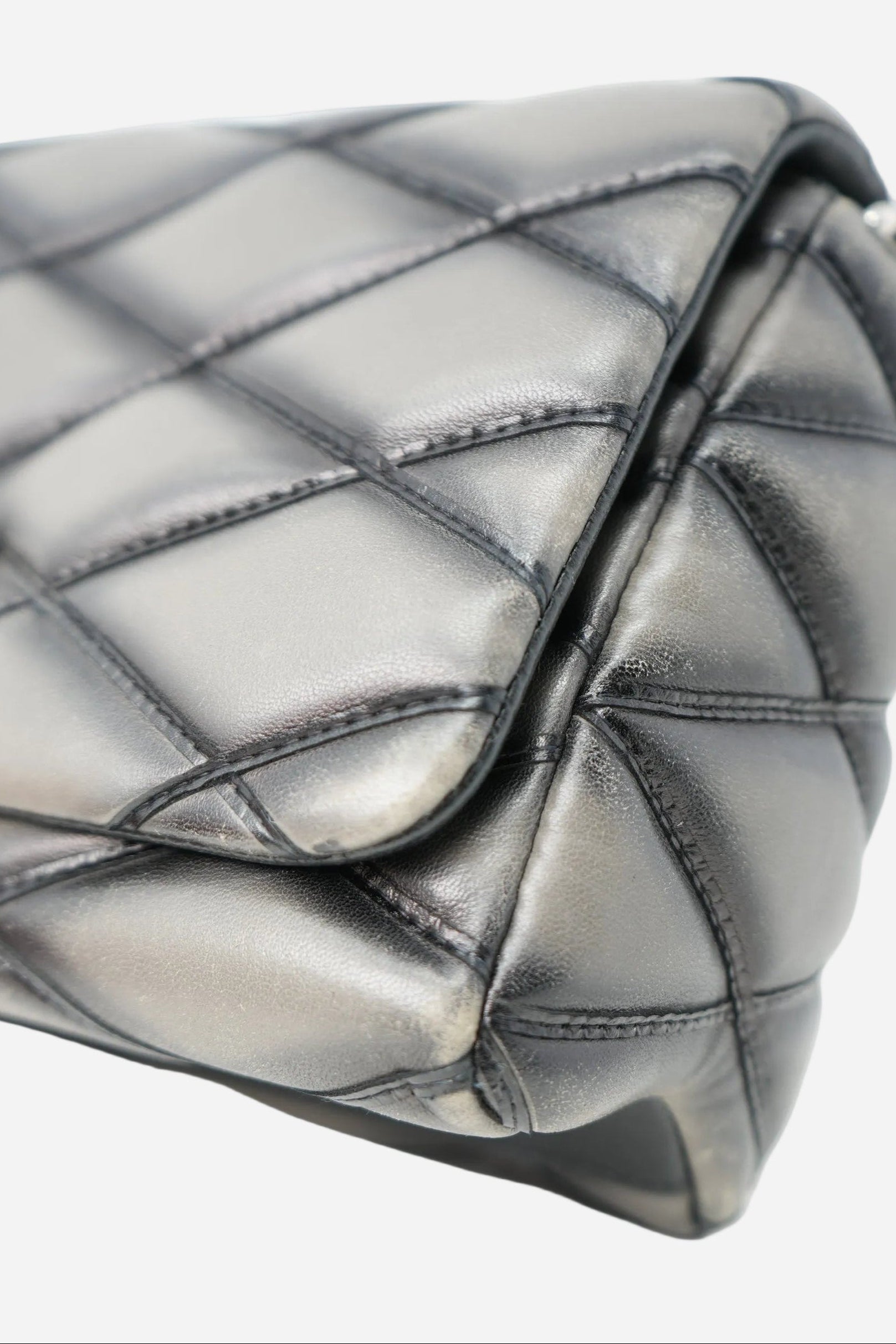Louis Vuitton 2015 Grey Lambskin Malletage Shoulder Bag