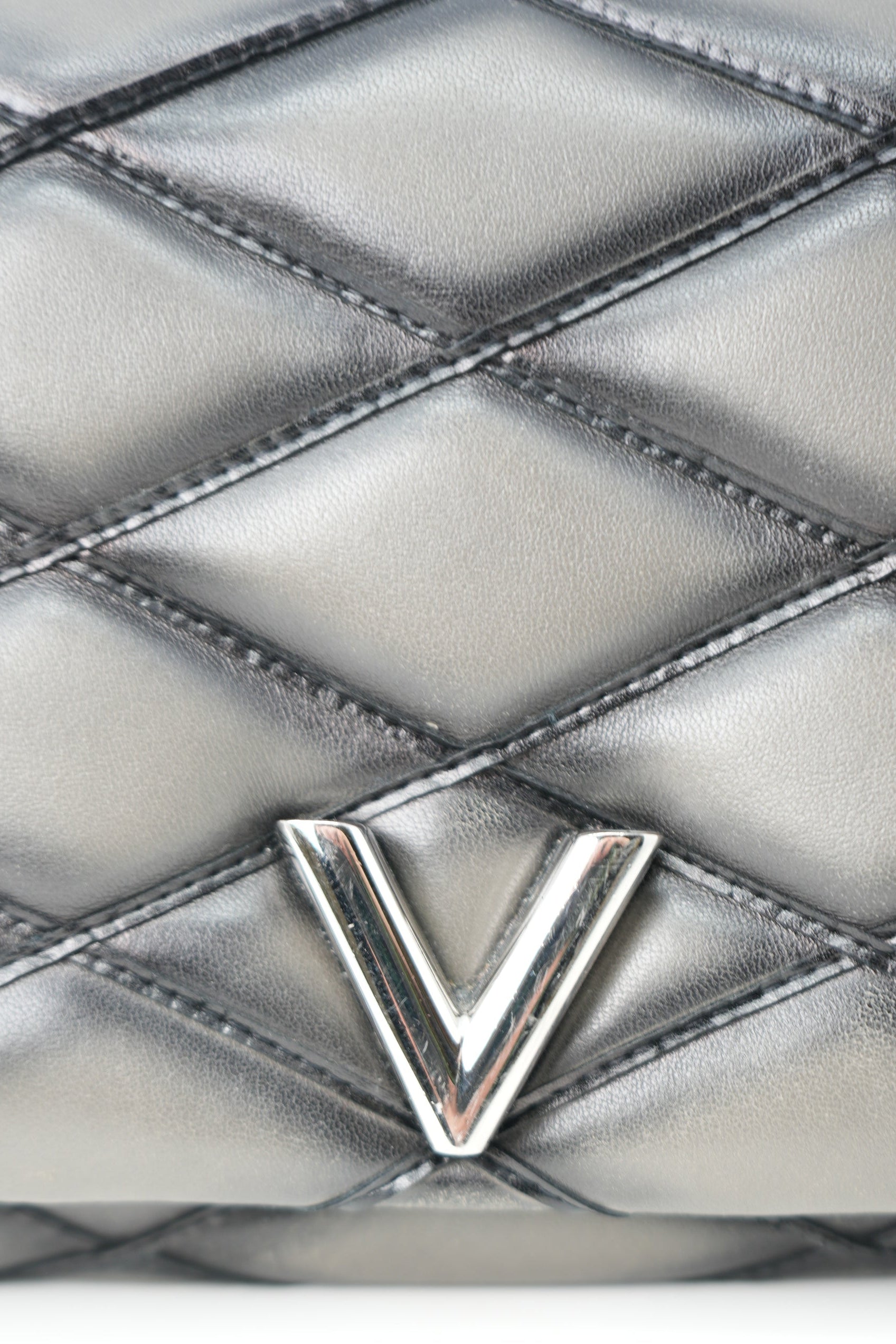 Louis Vuitton 2015 Grey Lambskin Malletage Shoulder Bag
